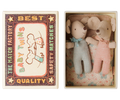 Maileg - Twins, Baby Mice in Matchbox - Checker