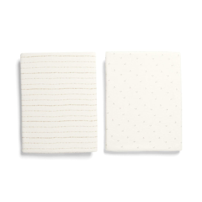 Mamas & Papas – Lua Bedside Crib Sheets – Oat (Pack of 2) - Mabel & Fox