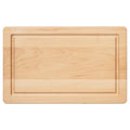 The Maple Wood Cutting + Cheeseboard by Maple is a rectangular 18 x 12" hard rock maple board with a light natural finish and edge groove, perfect as a charcuterie board, shown blank with no engraving against a white background.