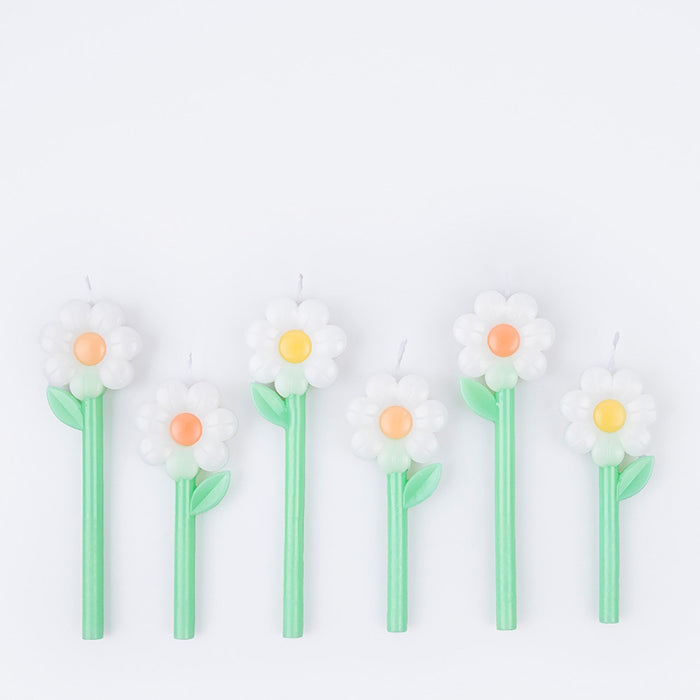 Meri Meri – Daisy Candles (Pack of 6) - Mabel & Fox