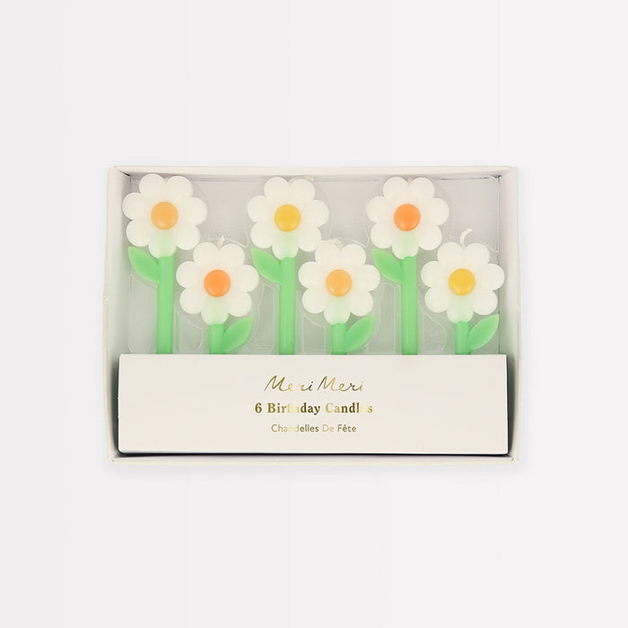 Meri Meri – Daisy Candles (Pack of 6) - Mabel & Fox