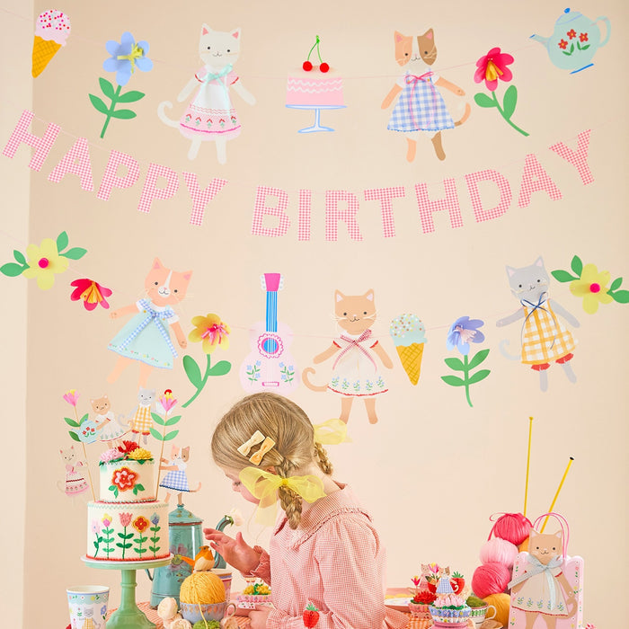 Meri Meri – Kitten Club Birthday Garland Set - Mabel & Fox
