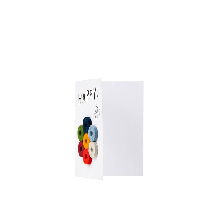 Merino Wool Felt Wine Marker "Happy!" Note Card
