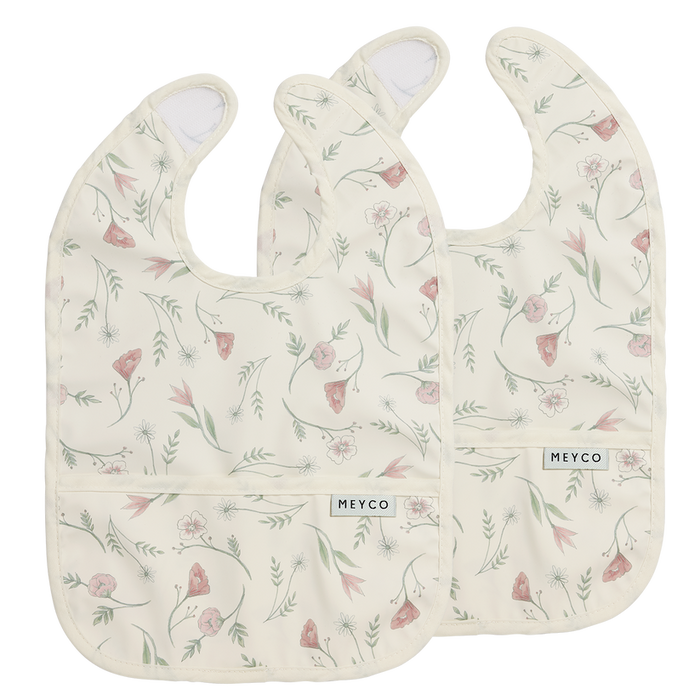 Meyco - Bib With Collection Tray - Flower Multicolour - Mabel & Fox