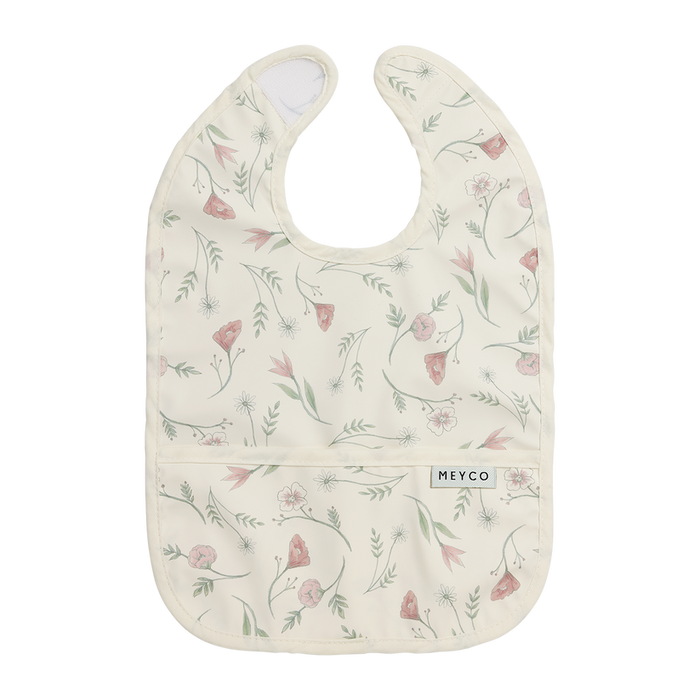 Meyco - Bib With Collection Tray - Flower Multicolour - Mabel & Fox