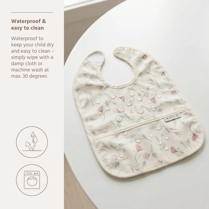 Meyco - Bib With Collection Tray - Flower Multicolour - Mabel & Fox