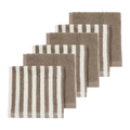 Meyco - Facecloths Terry Jacquard - Fat Stripe Taupe (6 Pack)