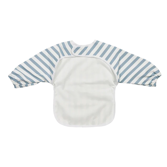 Meyco - Long Sleeved Bib - Fat Stripe Jeans Blue - Mabel & Fox
