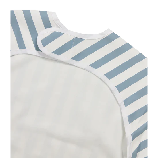 Meyco - Long Sleeved Bib - Fat Stripe Jeans Blue - Mabel & Fox