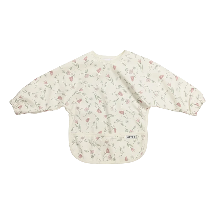 Meyco - Long Sleeved Bib - Flower Multicolour - Mabel & Fox