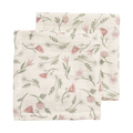 Meyco - Muslin Cloths - Flower Multicolour (2 Pack) 30x30cm - Mabel & Fox