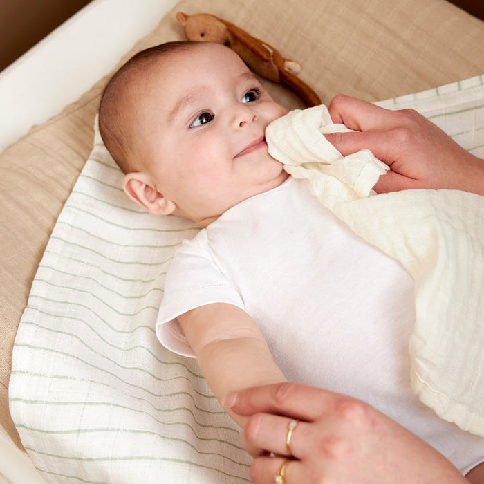 Meyco - Muslin Cloths - Off White / Sand / Toffee (3 Pack) - Mabel & Fox