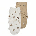 Meyco - Swaddle Wrap - Forest Animals (0-3m) (2 Pack) - Mabel & Fox