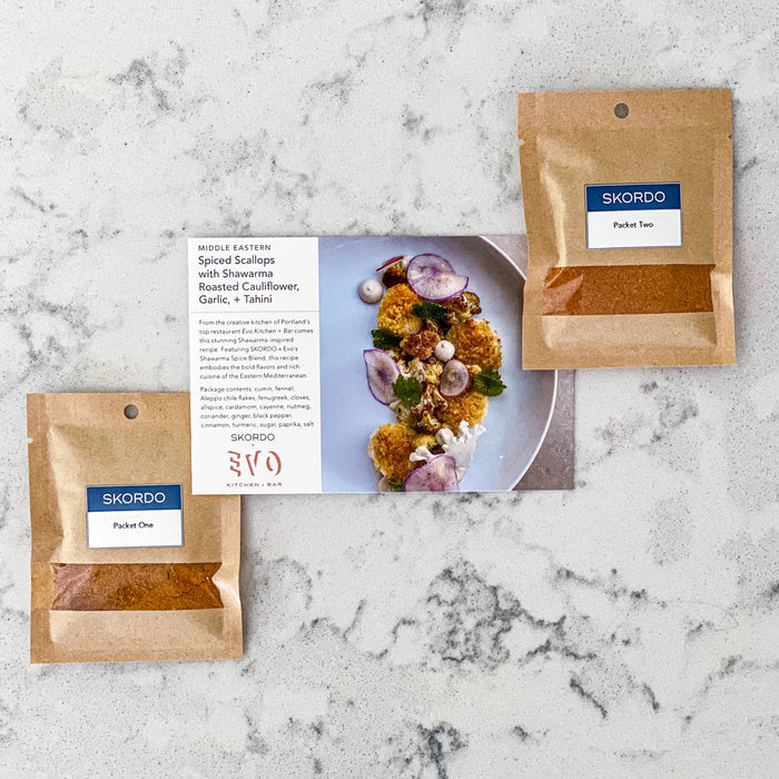 Middle Eastern Spiced Scallops with Shawarma Roasted Cauliflower, Garlic, and Tahini Recipe Kit