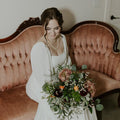 Moody Burgundy and Sage Green Modern Venue Wedding