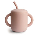 Mushie – Silicone Training Cup & Straw – Blush - Mabel & Fox