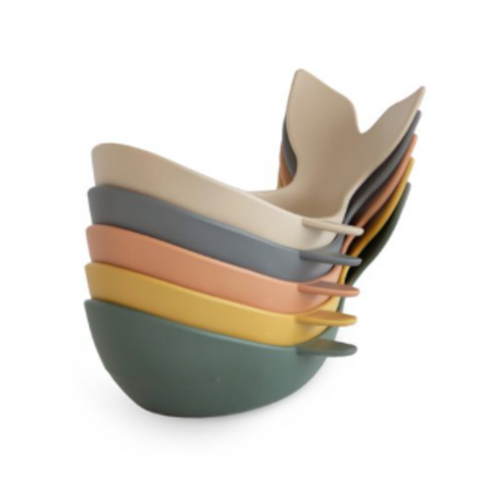 Mushie – Whale Bath Stackers – Retro - Mabel & Fox
