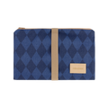 Nobodinoz – Hyde Park Waterproof Changing Pad – Denim Blue Diamonds - Mabel & Fox