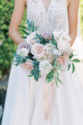 Organic Ivory and Mauve California Wedding