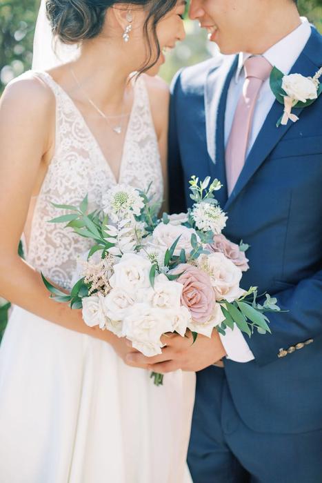 Organic Ivory and Mauve California Wedding