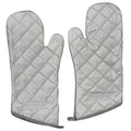 OVEN MITTS PAIR GRAY W/ LOGO