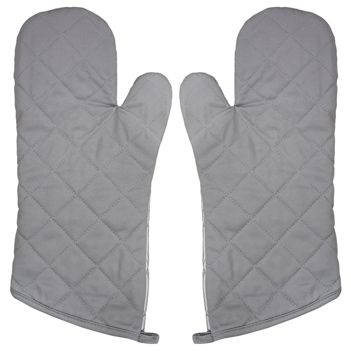OVEN MITTS PAIR GRAY W/ LOGO