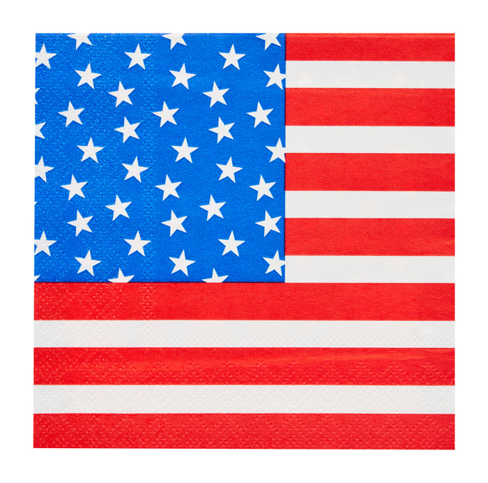 The image shows the United States flag, inspiring coastal party decor like Sophistiplate's Party in the USA Cocktail Napkins (26pk)—perfect for adding a patriotic touch to your gathering.