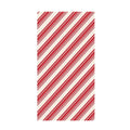 Hester & Cook Peppermint Stripe Guest Towels (16pk) feature a rectangular design with diagonal red and white stripes, creating a classic candy cane look on a white background.