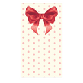 The Sophistiplate Pink Bows Guest Towel/20pk features a large red ribbon bow atop a cream background with pink polka dots—an ideal Valentine’s Day napkin design that leaves space below the bow for charming table settings.