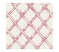 The Hester & Cook Pink Lattice Cocktail Napkin (pack of 20) features a pink bamboo lattice pattern on cream with hand-painted brushstroke details—ideal for an elegant cocktail hour.