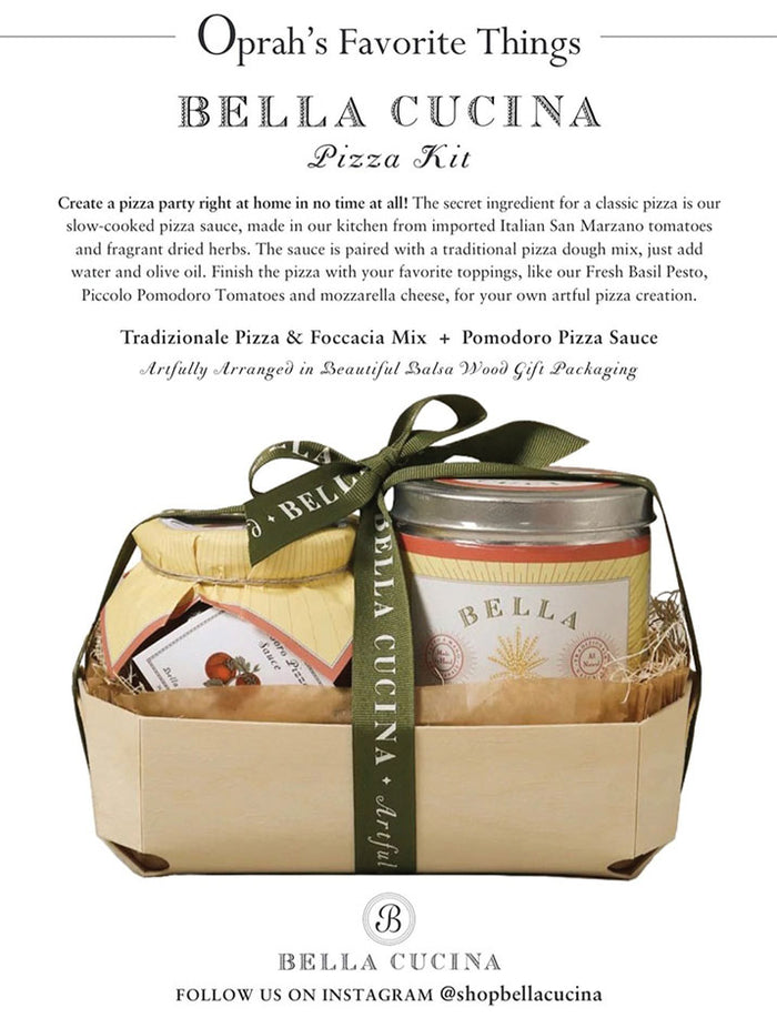 The Personalized Pizza Peel Gift Set by Maple includes a pizza peel, pizza sauce, dough mix, and a condiment jar—beautifully packaged with a green ribbon for the perfect homemade pizza gift on any occasion.