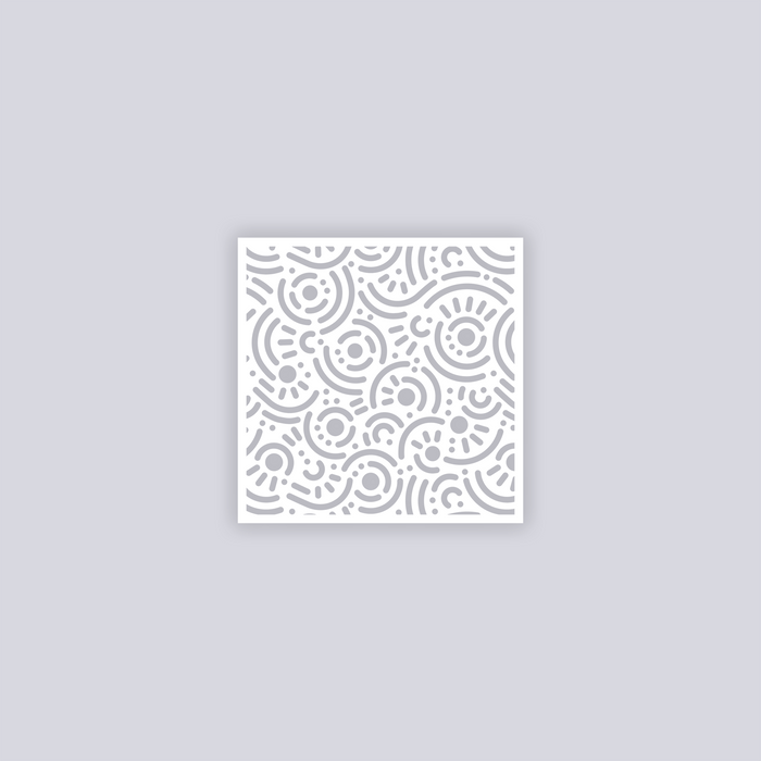 Retro Confetti Square Clay Stencil