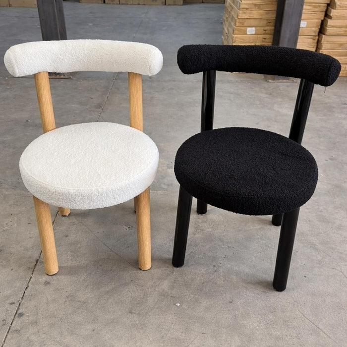 Rossi Chair – Bouclé with Wood Legs