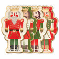 The Sophistiplate Salad Plate Nutcracker Christmas Assorted set includes 8 decorative plates featuring festive nutcrackers with crowns, red and green uniforms, gold accents, and holiday-painted faces.