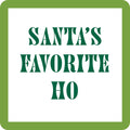 The Santa's Ho Coaster by Drinks On Me features green stencil-style text centered on white with a green border, making it a perfect funny gift and holiday bar cart accessory for your favorite hostess.