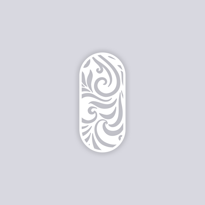 Scrolls Rounded Rectangle Face Clay Stencil