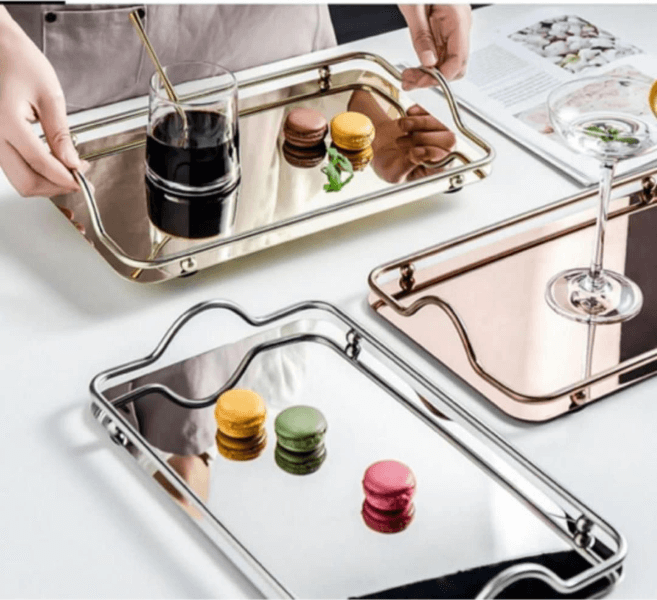 Serving Tray - Steel & Mirror