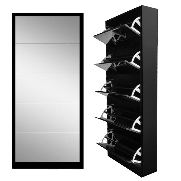 Shoe Cabinet - 5 Door Mirror