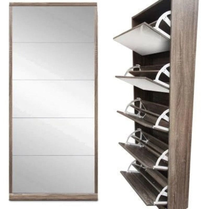 Shoe Cabinet - 5 Door Mirror