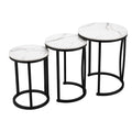Side Tables - Bernice Nested 3pc Set - Black Frame
