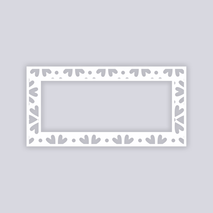 Simple Flower Rectangle Rim Clay Stencil