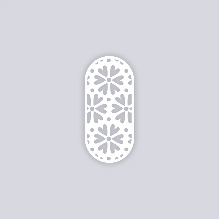 Simple Flower Rounded Rectangle Face Clay Stencil