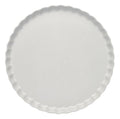 A round, white pie or tart pan with fluted edges, viewed from above against a white background—ideal for pairing with Sophistiplate’s Simply Eco Dinner Plate-Concrete/8pkg.