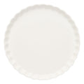 The Sophistiplate Simply Eco Salad Plate- White/8pkg features a plain, round white design with a scalloped edge—an elegant, eco-friendly choice for your table—shown from above on a white background.