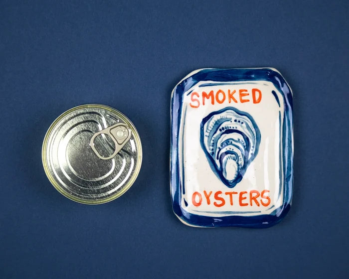 Smoked Oysters Ceramic Dish