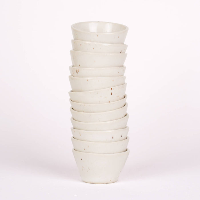 Speckled Ceramic Dipping Sauce Cup | White