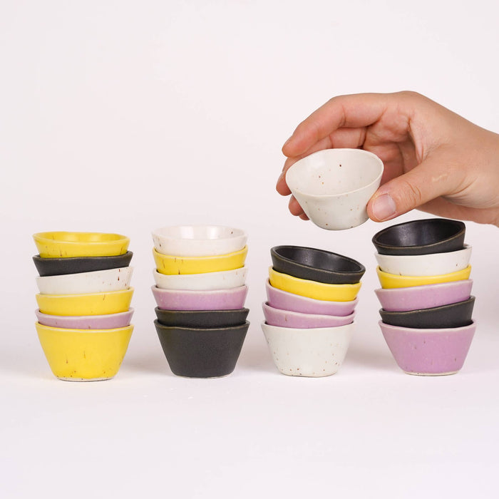 Speckled Ceramic Dipping Sauce Cup | White