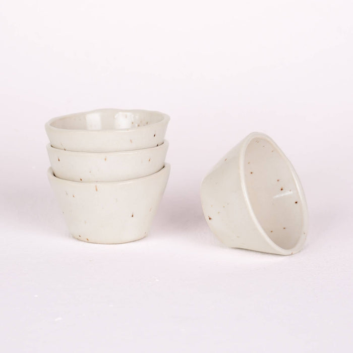 Speckled Ceramic Dipping Sauce Cup | White