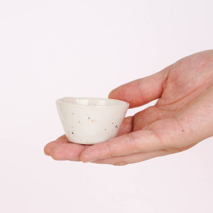 Speckled Ceramic Dipping Sauce Cup | White