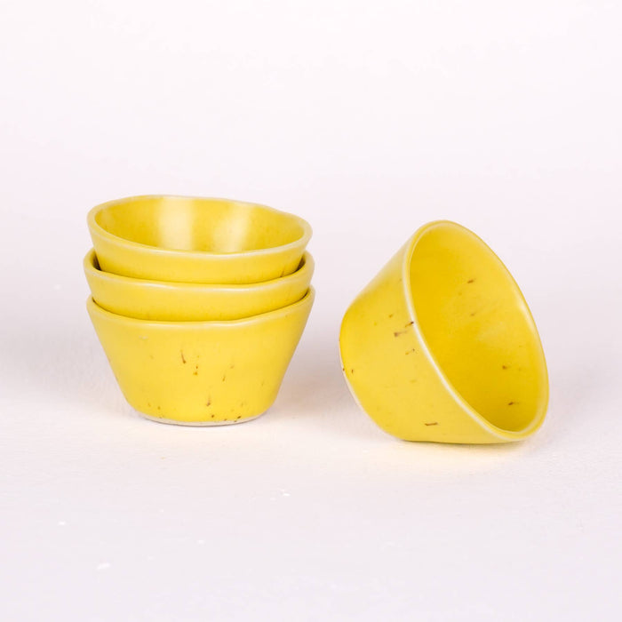 Speckled Ceramic Dipping Sauce Cups | Yellow